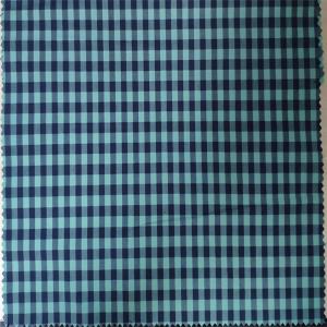 Quality 110GSM Blue Cotton Check Fabric Chlorine Bleaching Resistant No Extreme Smell wholesale