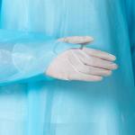 Dustproof Disposable CPE Gown Full Sleeve Aprons 20-65gsm