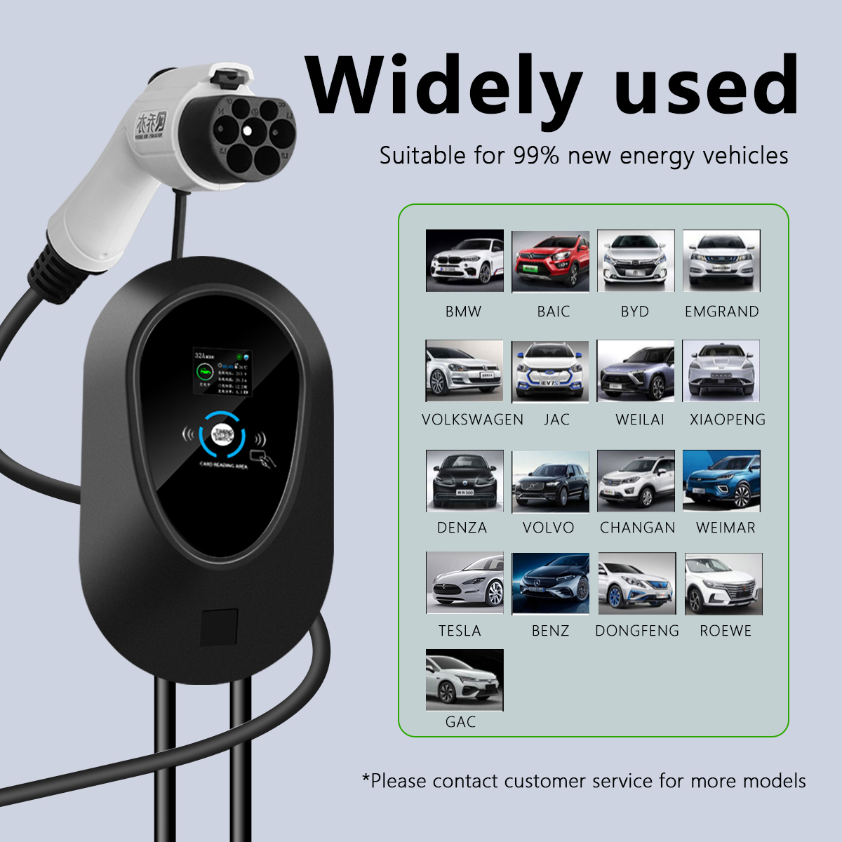 GBT Wall Charger for Home Wall Box 7/11/22kw EV Charging Station Operate 380v