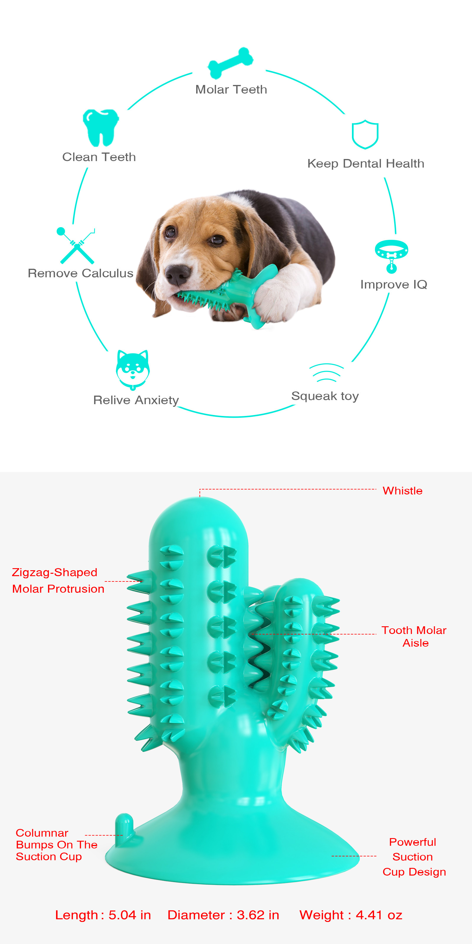 TPR Interactive Pet Toys Toothbrush Molar Puppy Teeth Cleaning Toy 125g ODM