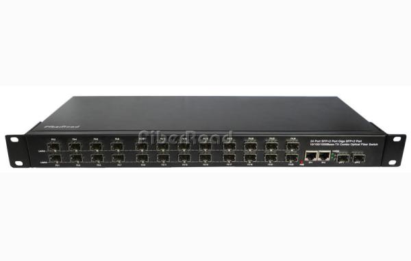 24 Port Fiber Optic managed fiber switches , poe din rail ethernet switch 50HZ -