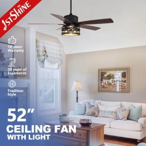 Quality Black 52 Inches Industrial Ceiling Fan AC Motor Indoor Decorative wholesale