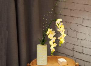 Quality LED simulation Phalaenopsis vase lamp interior decorator warm light small night light seven color flowers wholesale