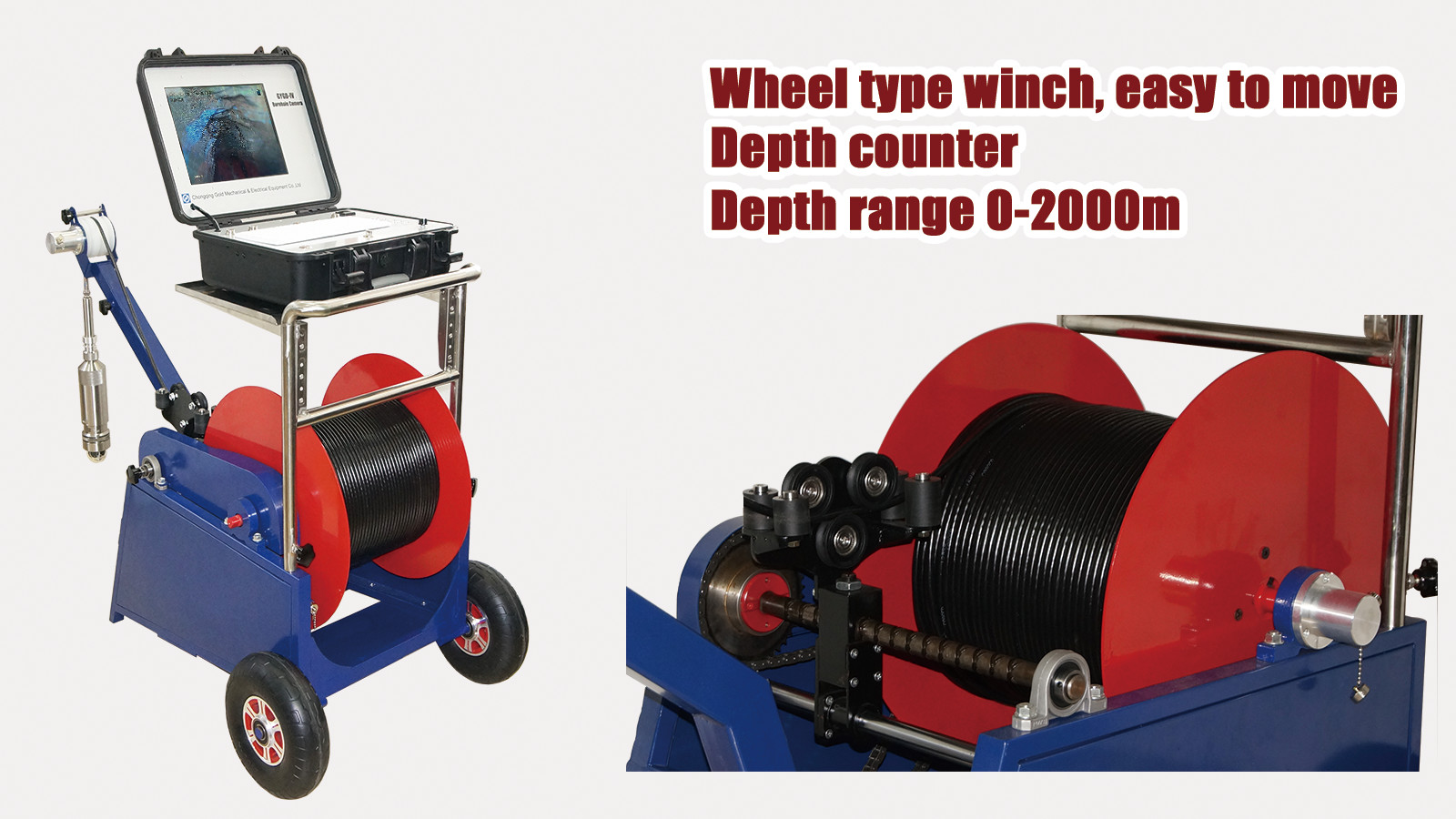 12-Inch HD High Resolution Borehole Inspection Camera for Deep Well Water Inspection