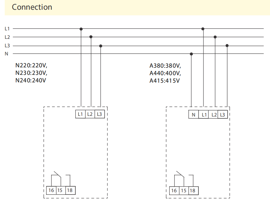DV2-04 Three phase 10A Monitoring Voltage Relay