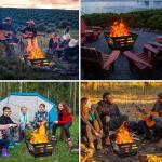 Foldable Firepits for Outdoor Wood Burning 17" Portable Fire Pits for Outdoor