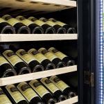Single Zone Black Wood Drink Cabinet Lockable Kitchen Wine Cooler Furniture