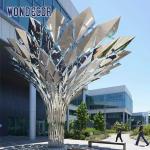 Geometric Mirror Metal Garden Statues Outdoor Stainless Steel