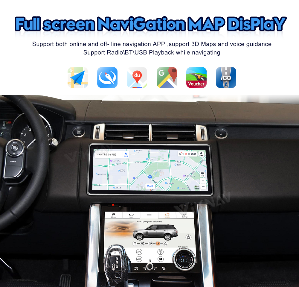 Viknav Car Radio For Land Rover Range Rover Sport L494 (2013-2017) 12.3 inch Rotating GPS Stereo Navigation Multimedia