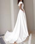 Custom Clothing Factory China Women'S Ruffled Hem Solid Color Maxi Evening Gown