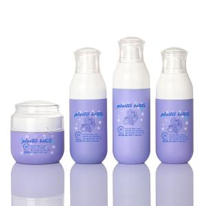 Quality Empty Custom Purple Hair Care Spray Plastic Cosmetic Packaging Bottle And Jars Sets wholesale