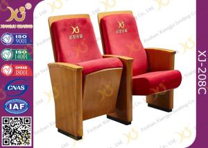 Quality High-end Red Fabric Auditorium Chairs With Folded Writing Tablet wholesale