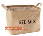 Custom-built hot sale jute clothes store receive cube storage basket, jute dirty
