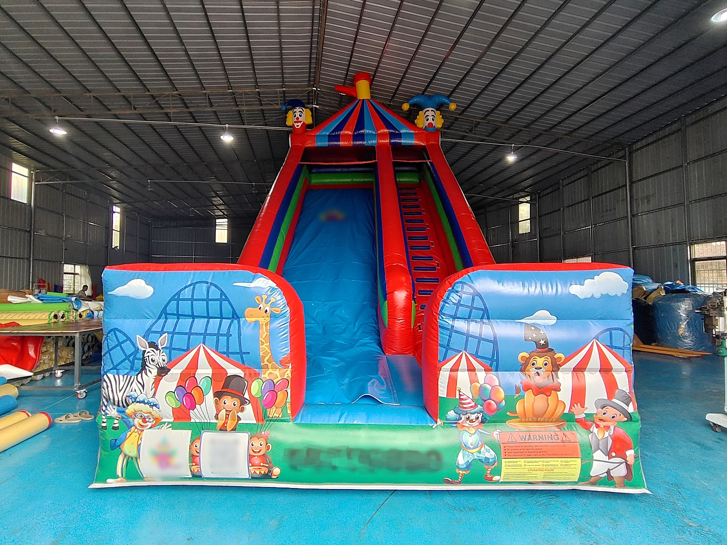 Commercial Digital Printing Inflatable Big Slides Clown Circus Printing Inflatable Slides Castle For Outdoor For Kids