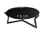North American Black Walnut Frame Wood Metal Panel Coffee Table