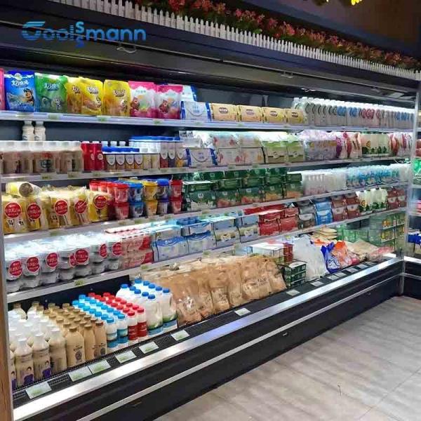 Stainless Steel Bottom Cake Display Refrigerator , 2500L 580KG Open Display