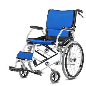 Quality 12kg Aluminum Alloy Lightweight Easy Fold Wheelchair , Folding Backrest Wheelchair wholesale