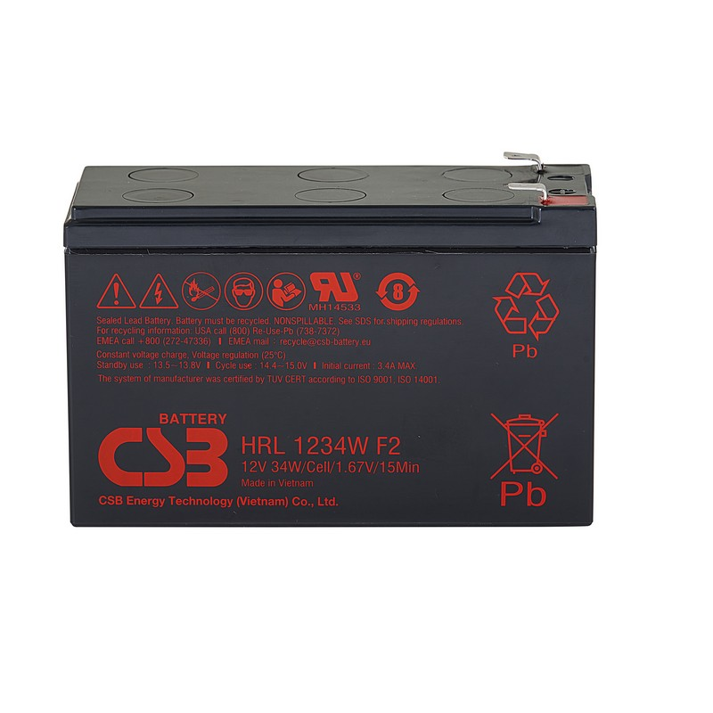 CSB HRL1234W Battery 12V 34W Sealed Lead Acid Battery High Rate Long Life Gel Battery