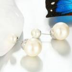 Double-faced Pearl Double Pearl Beads Stud Earring (EEPEARL02)