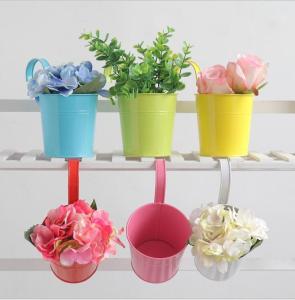 Quality Metal Flower Pot Balcony Garden Planter Iron Hanging Flower Barrel wholesale