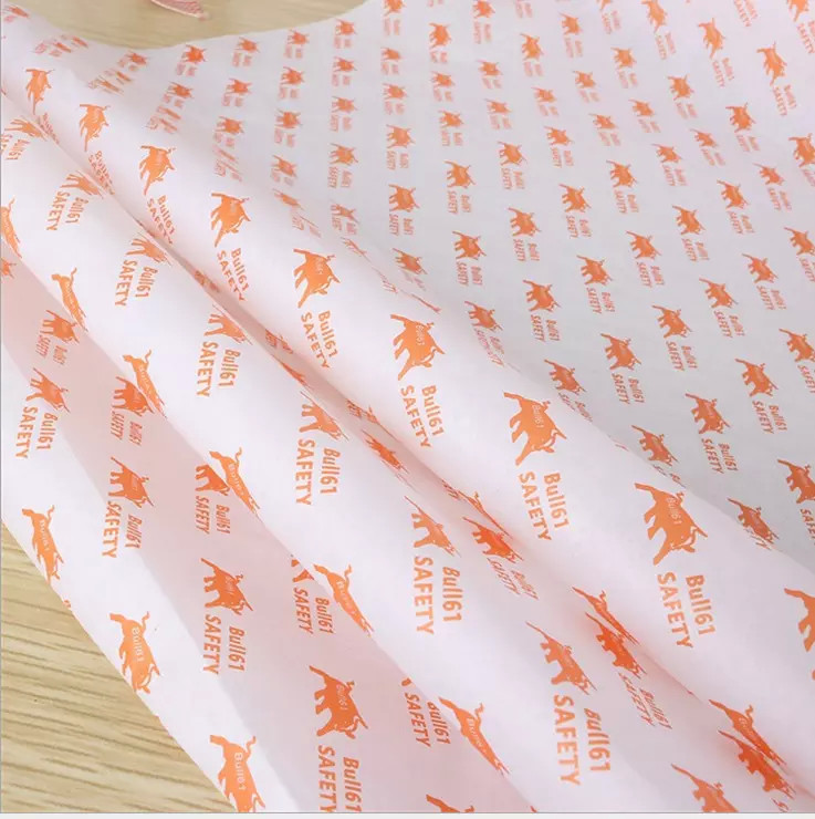 Orange Logo Personalised Printed Tissue Paper Wrap For Flower Wedding Garland Facial Gift