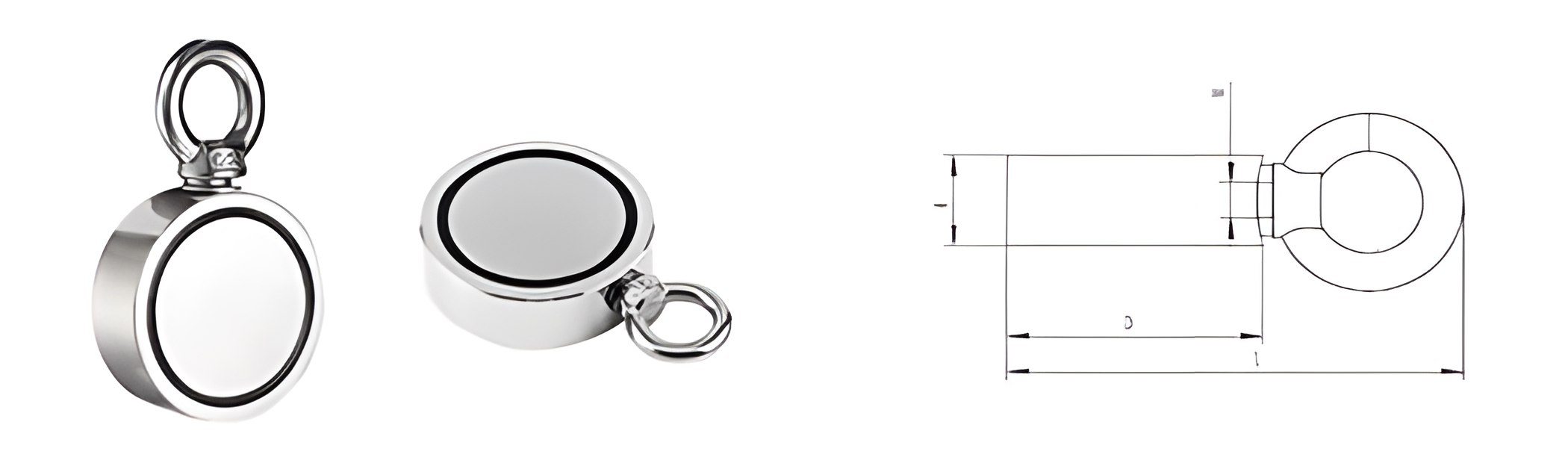 Power 500KG Pulling Force Neodymium Salvage Magnet for Metal Detecting in Rivers and Seas