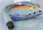 Gray Color 3 Lead Ecg Monitor Cable Excellent Compatibility CE Ul Iso