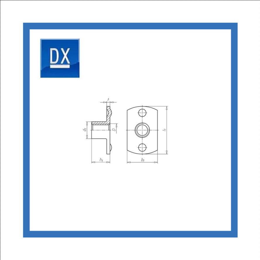 DIN Double Spot T - Type Welding Nut Steel Blue And White Zinc Plating