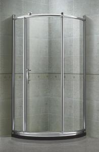 Quality Chromed Aluminum Round Shower Screens Tempered Glass With Big Brass Wheel wholesale