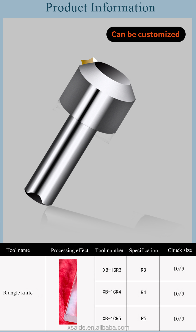 Factory Supply High Quality Acrylic Trimming Machine Special Cnc Single Crystal Diamond Chamfering Milling Tool For Acrylic/PS