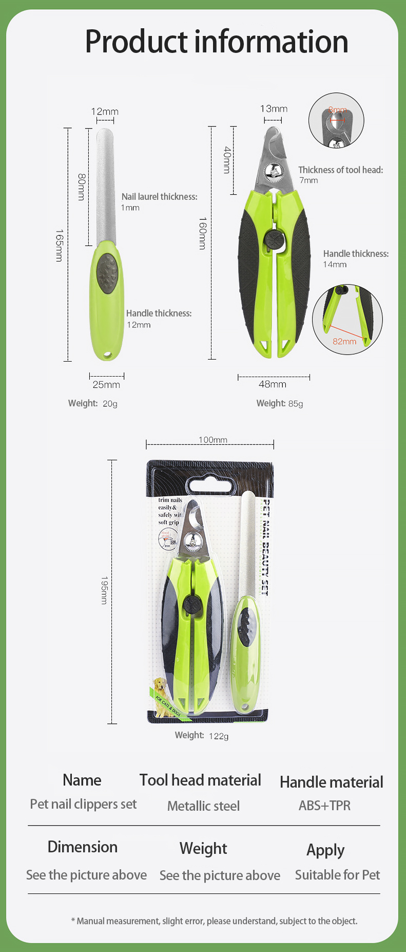 Sustainable Dog Nail Trimming Tools Green Pet Nail Clippers For Dogs