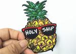 Adorable Pineapple Clothing Embroidery Patches Recycled Merrowed Edge