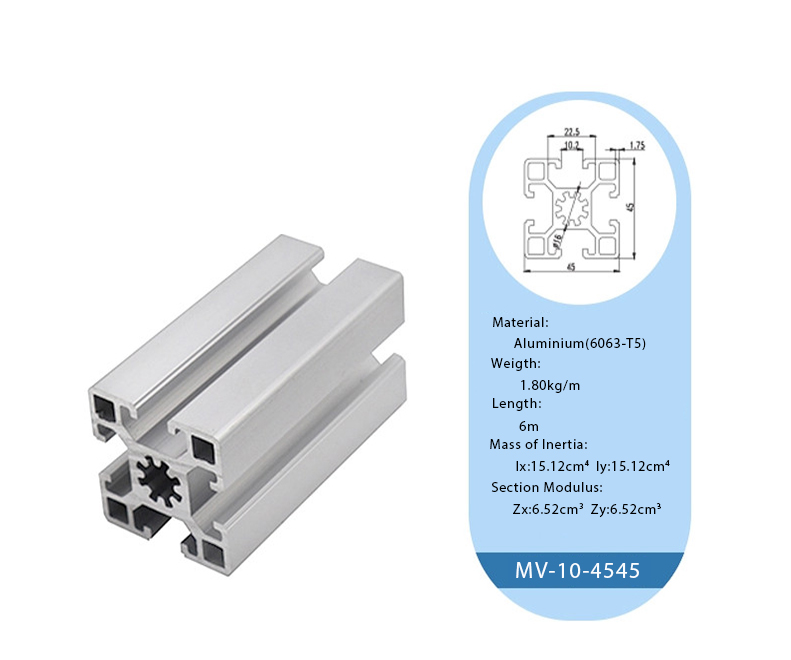 6063 T5 Series 10mm Slot Industrial Aluminium Profile