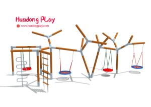 Quality Large Playground Equipment Swings , Rose Wood Garden Swing Set For Toddler wholesale
