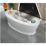 Oval Curve Semicircle Modern Hotel Reception Counter Solid Surface 2 Person
