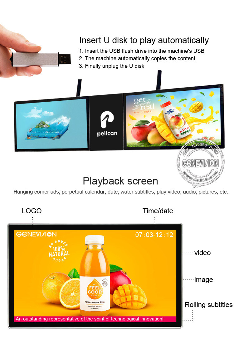 500nits Android 7.1 43" 49" 55" 65" 1080P FHD LCD Menu Display