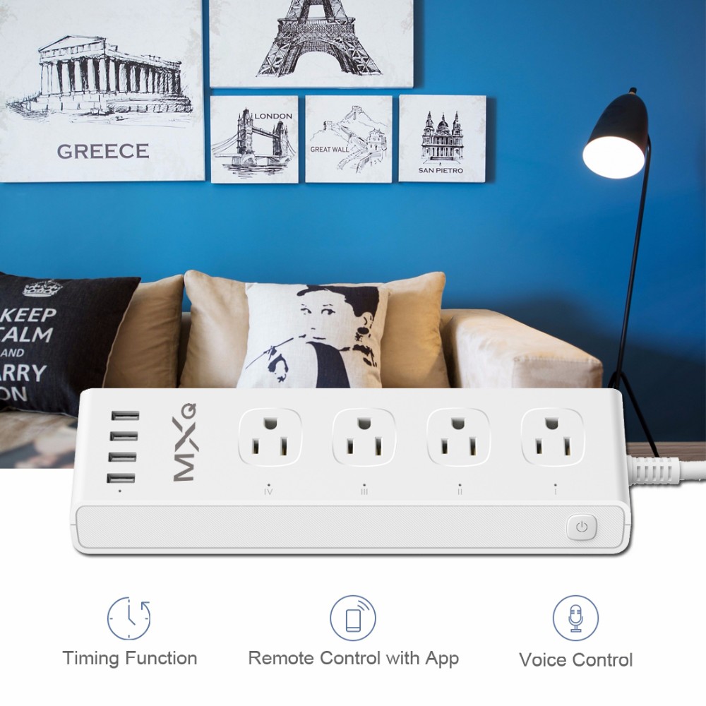 US USB Smart WIFI Power Strip 110V-250V For Residential / General - Purpose