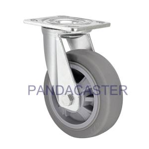 Quality Gray Caster Rubber Wheels Heavy Duty Swivel Casters Zinc Plated Finish wholesale