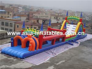 Quality Children Park Amusement Games, Inflatable Pretty Clolred Obstacle Challenges wholesale