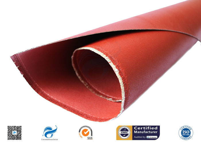 Heat Resistant Red Silicone Coated Fiberglass Cloth Double Sides 1.3mm