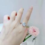 3.5G 925 Sterling Silver Wedding Rings With Diamonds Zircon