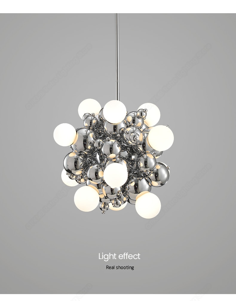 Postmodern Glass Ball Chandelier Lighting Nordic Minimalist LED Hanging Lamp(WH-MI-443)