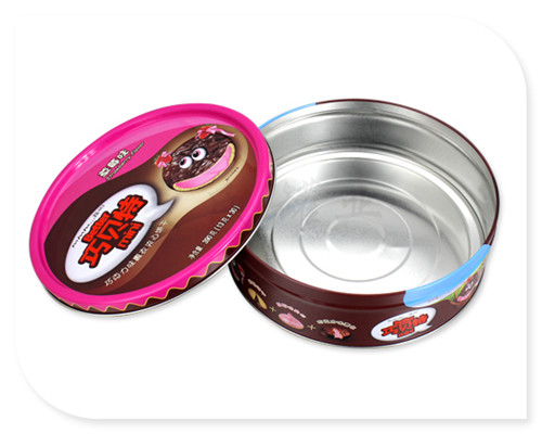 300g Chocolate Tin Box Silver Inside And CYMK Printed Outside 0.23mm