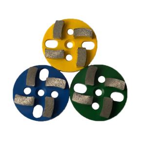 Quality 4 Heads Diamond Concrete Grinding Plate Grit 30 - Grit 120 For Polishing Stone Floor wholesale