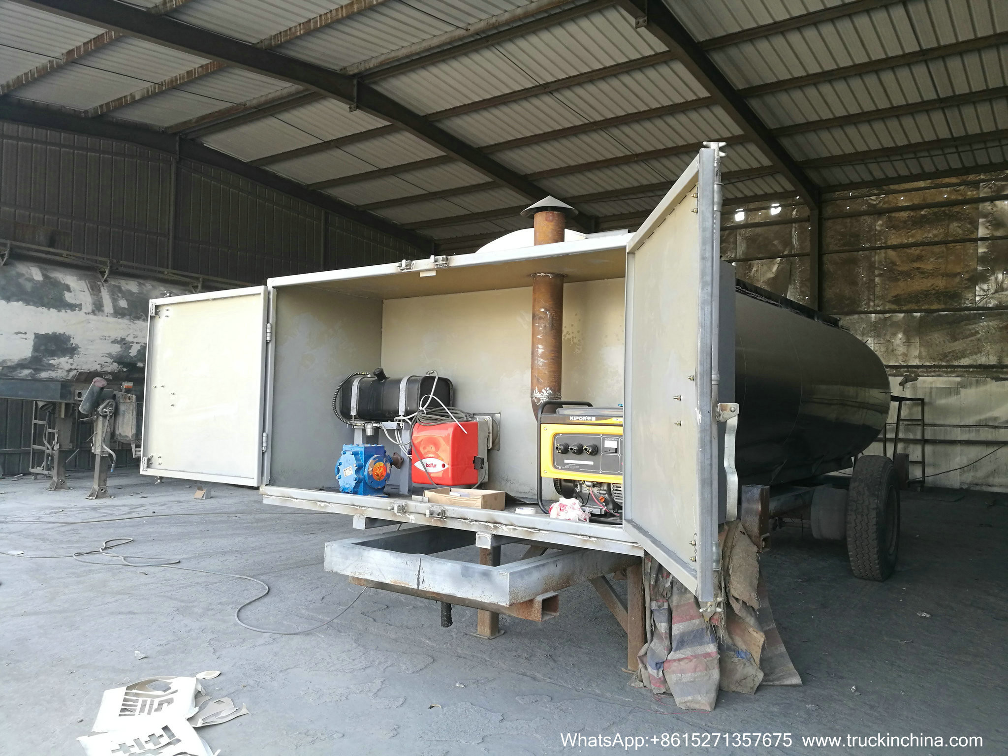 9m3 Hot Asphalt Tank for Tanker Lorry Upper Body WITH BALTUR DIESEL OIL BURNER GEAR PUMP WhsApp:+8615271357675