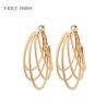 Buy cheap VICKY.HSIEH Gold Tone Multiple Circle Textured Hoop Earrings for Women from wholesalers