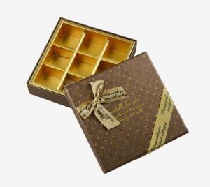 Quality Brown Color Rigid Chocolate Box 9 Grids Square Shape Chocolate Box wholesale