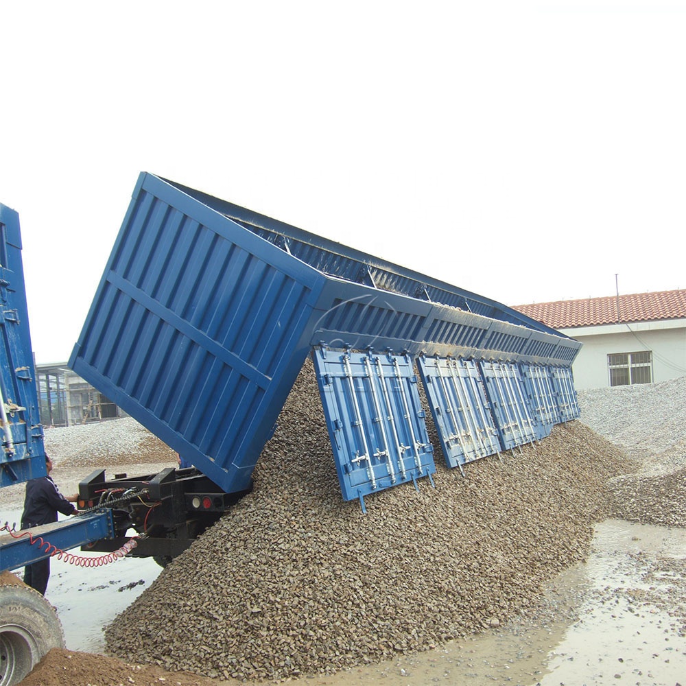 Standard Landing Gear 60 Cubic Meter Hydraulic Side Tractor Tipper Dump Semi Trailer