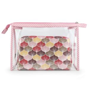 Quality Custom Two Compartment PVC Cosmetic Organizer Bag Transparent wholesale
