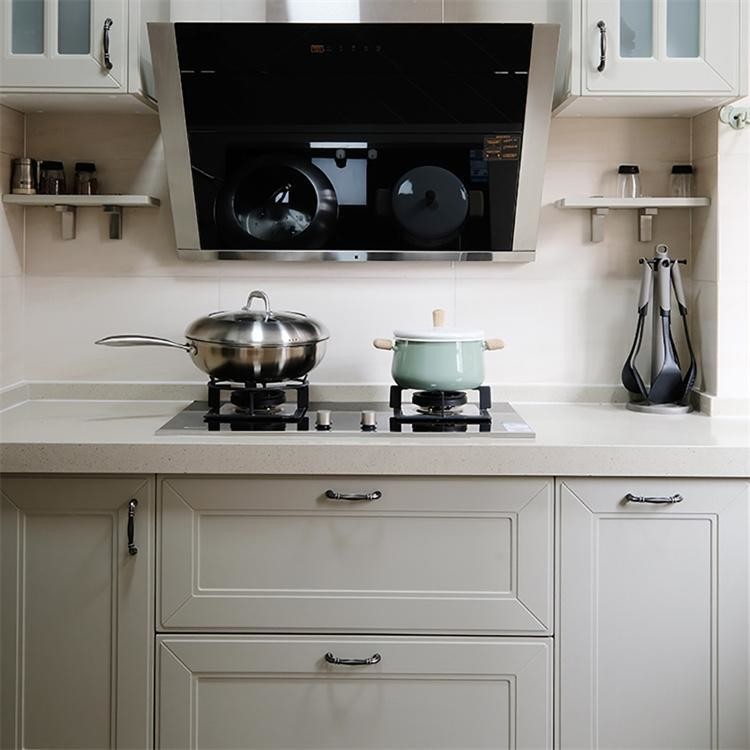 Luxury Wooden Quartz Stone Kitchen Countertop Cabinet Set OEM ODM Customized